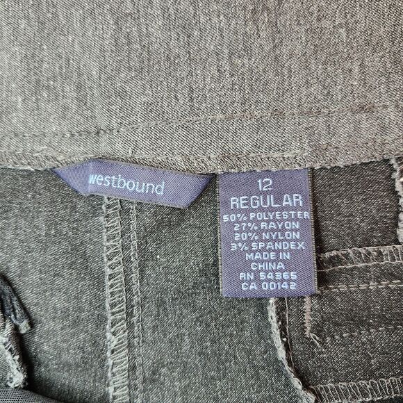 Westbound Women's Pull-On Stretch Pants Front Zipper Pockets Workwear Size 12 - Picture 4 of 9